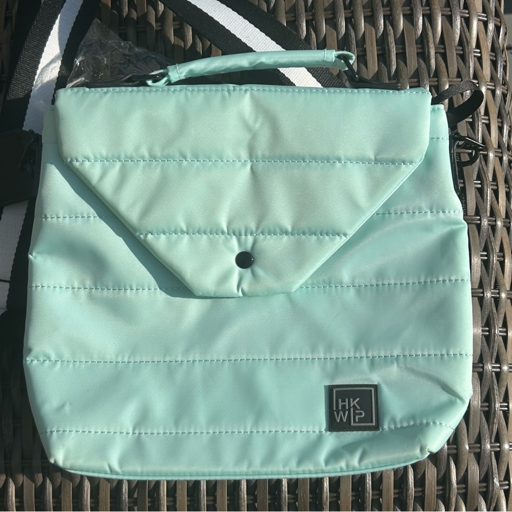 IHKWIP Mint Quilted Couture Crossbody Bag 2 Straps Envelope Style Magnetic Close - Picture 2 of 16